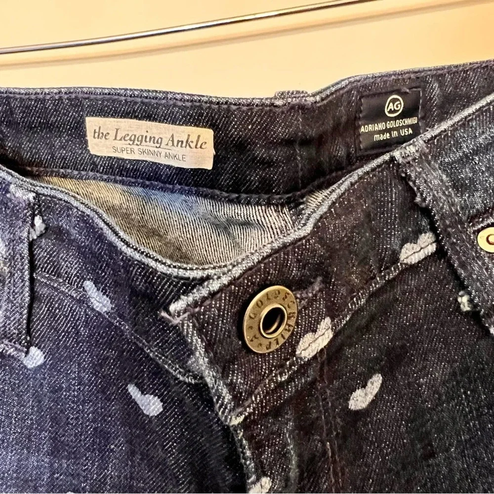 Adrianna Goldschmied Anthropologie heart skinny jeans the legging ankle fit 31R - Picture 6 of 9